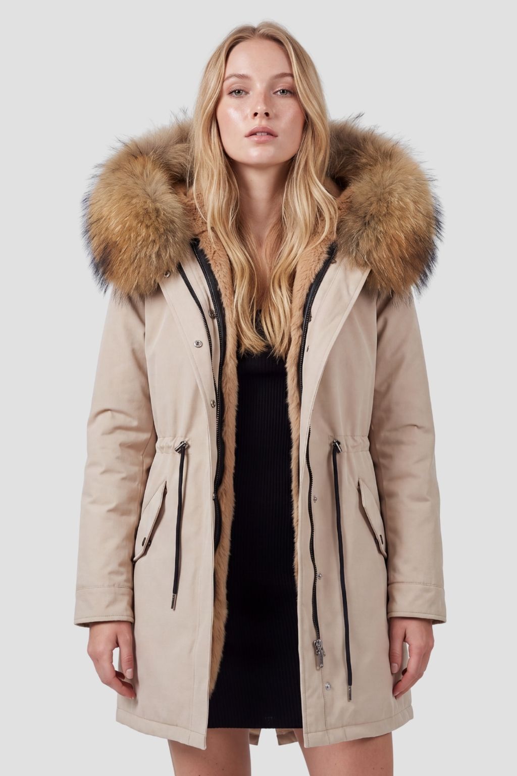 Parka imperméable en fourrure marron Héritage fourrure
