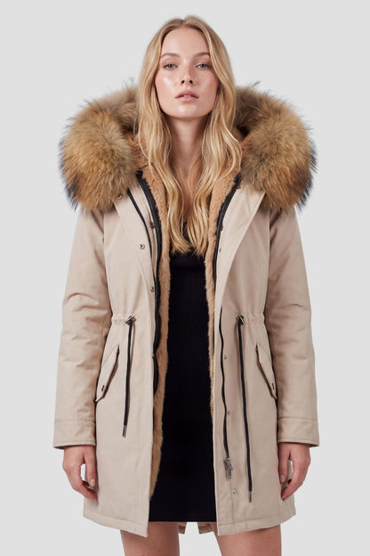 Parka imperméable en fourrure marron Héritage fourrure