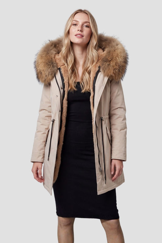 Parka imperméable en fourrure marron Héritage fourrure