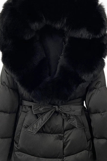 Parka imperméable en fourrure noire Héritage fourrure