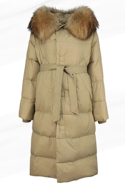 Parka longue en fourrure camel Héritage fourrure