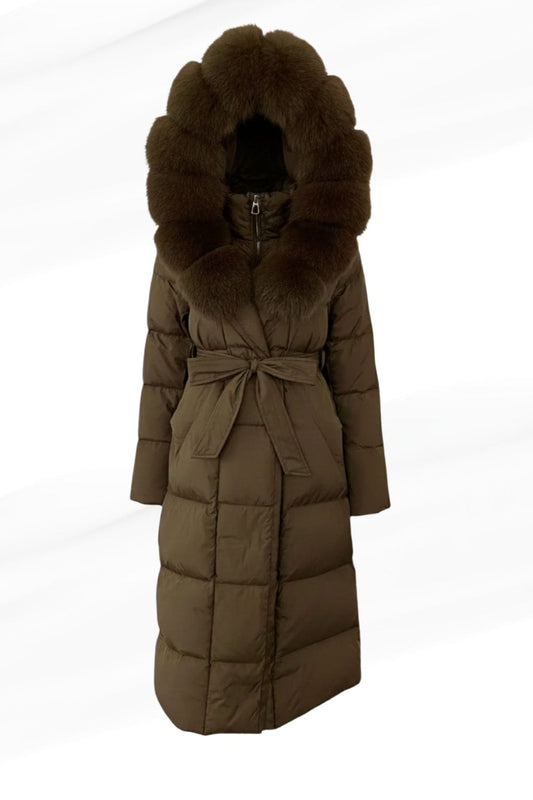 Parka longue en fourrure marron Héritage fourrure