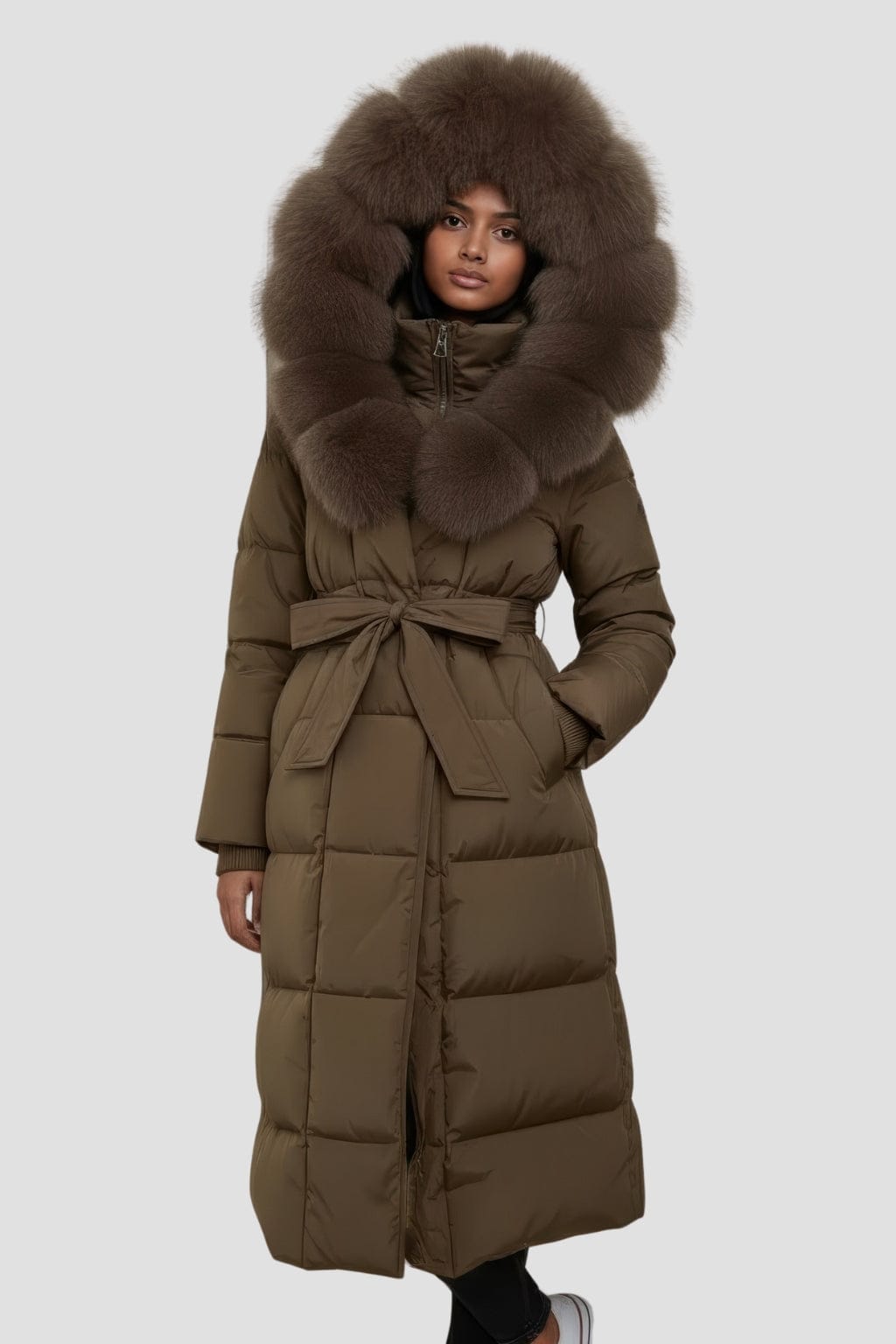 Parka longue en fourrure marron Héritage fourrure