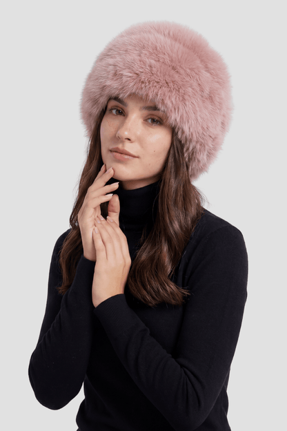 Toque en fourrure rose Héritage fourrure