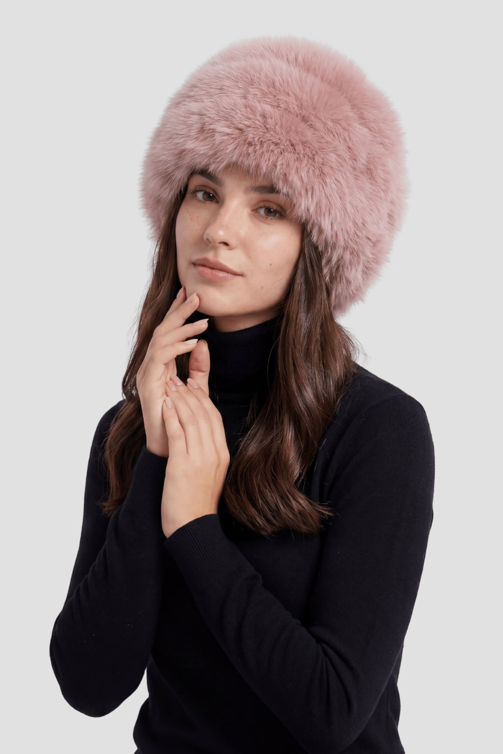 Toque en fourrure rose Héritage fourrure