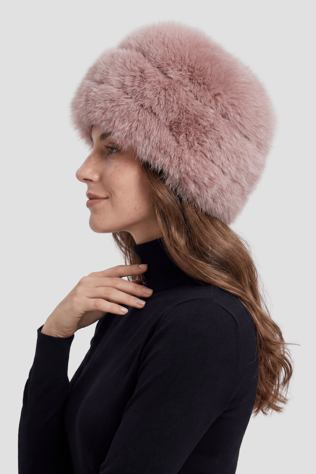 Toque en fourrure rose Héritage fourrure