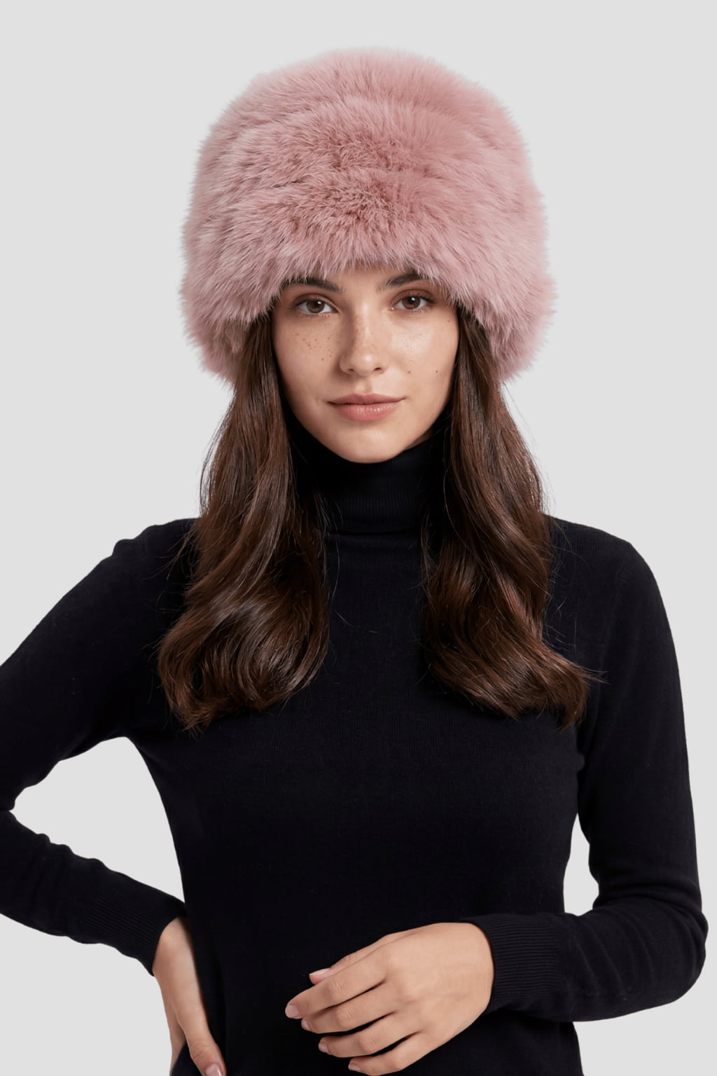 Toque en fourrure rose Héritage fourrure