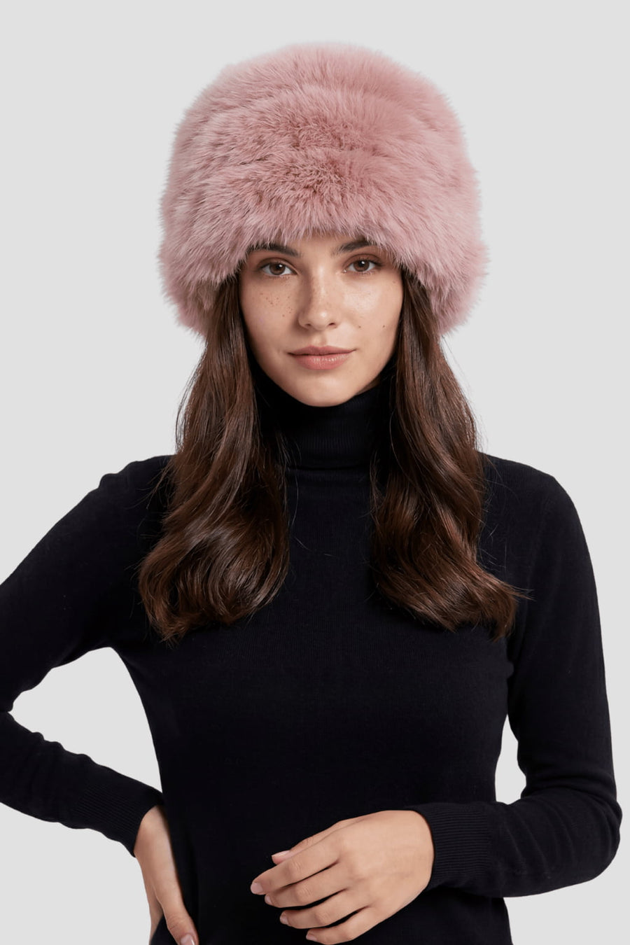 Toque en fourrure rose Héritage fourrure