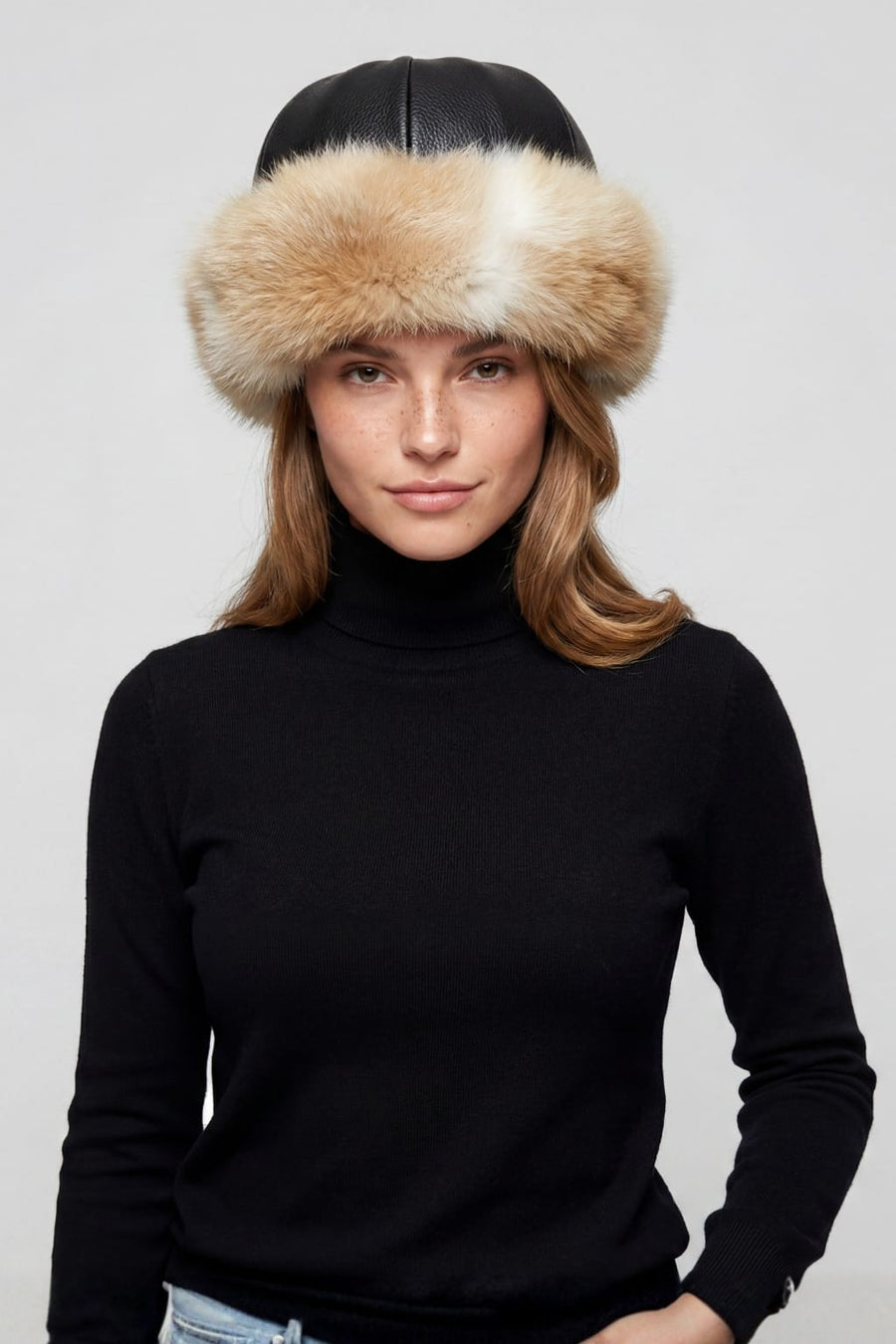 Toque fourrure beige Héritage fourrure