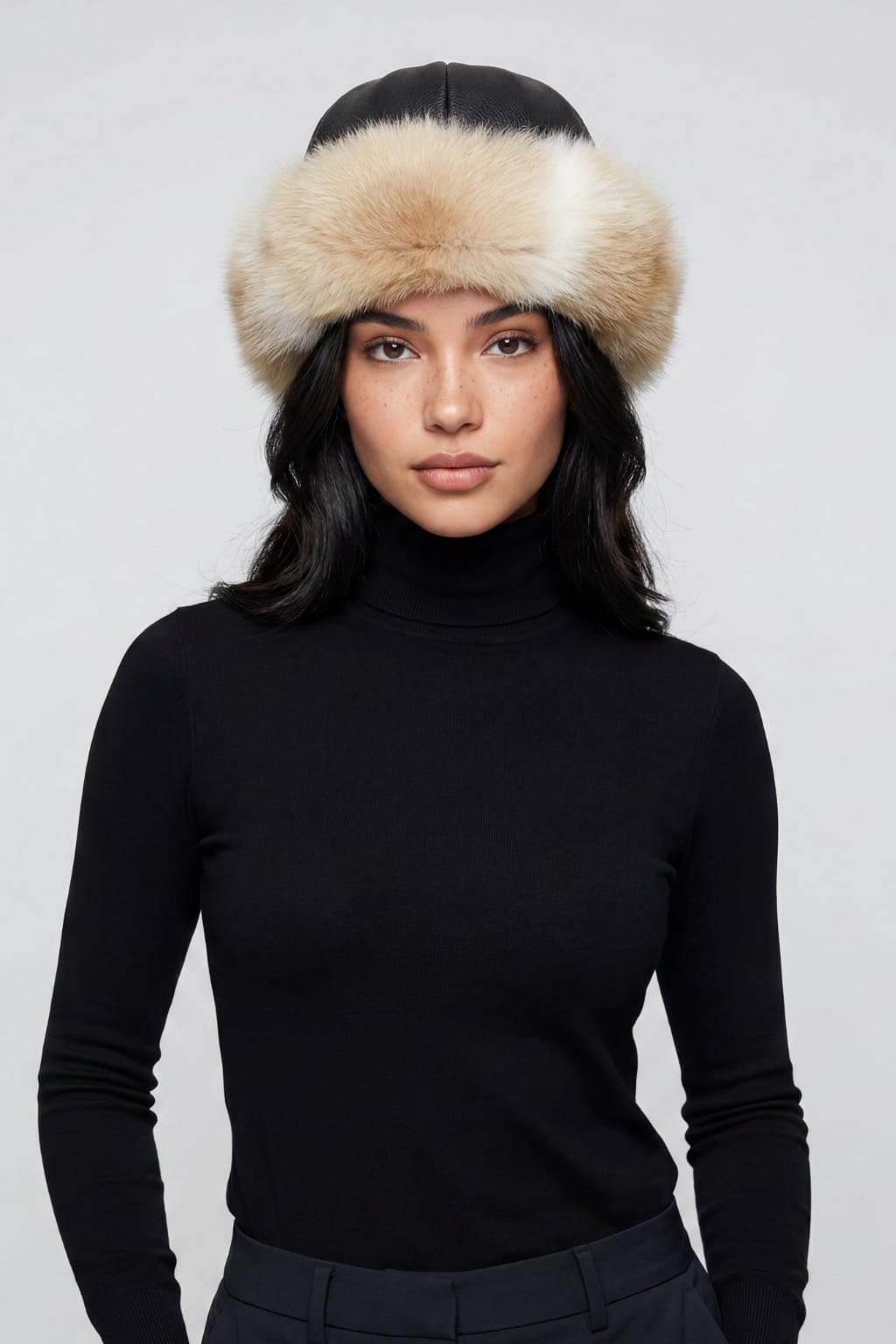 Toque fourrure beige Héritage fourrure