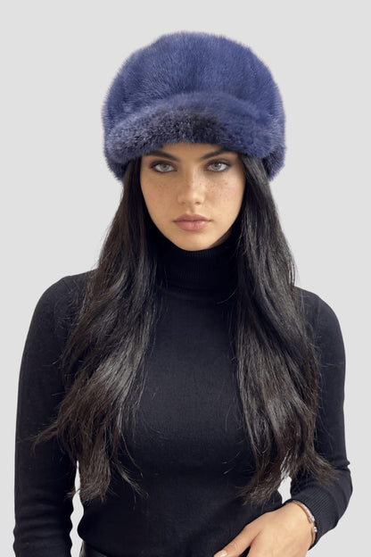 Toque fourrure bleu Héritage fourrure