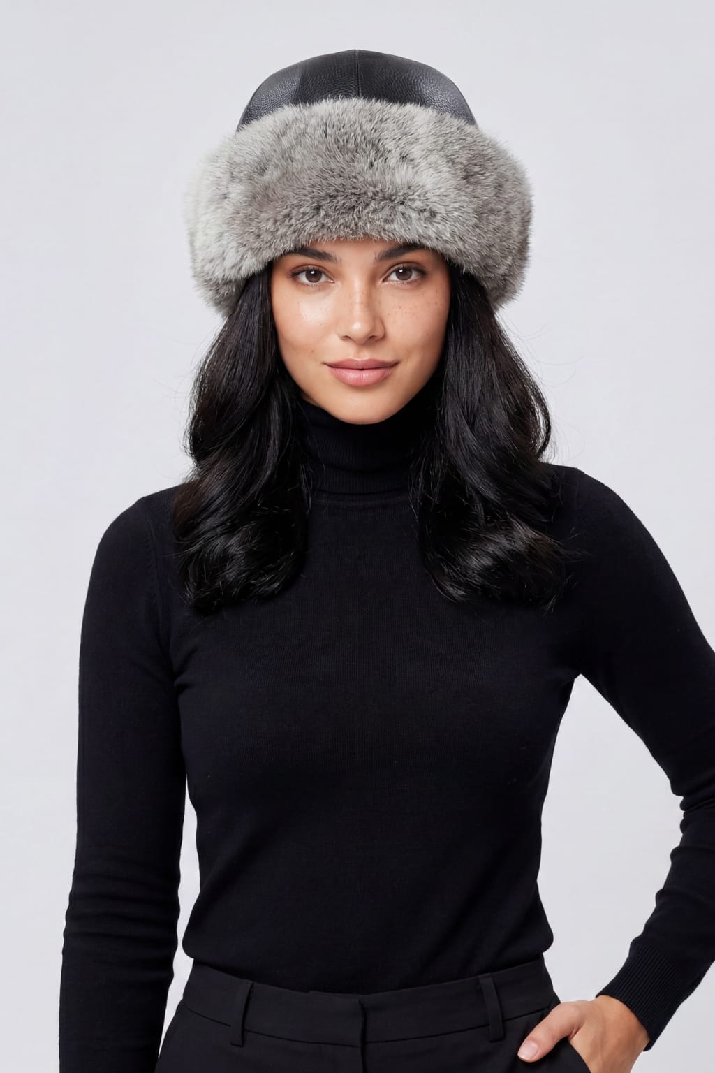 Toque fourrure gris Héritage fourrure