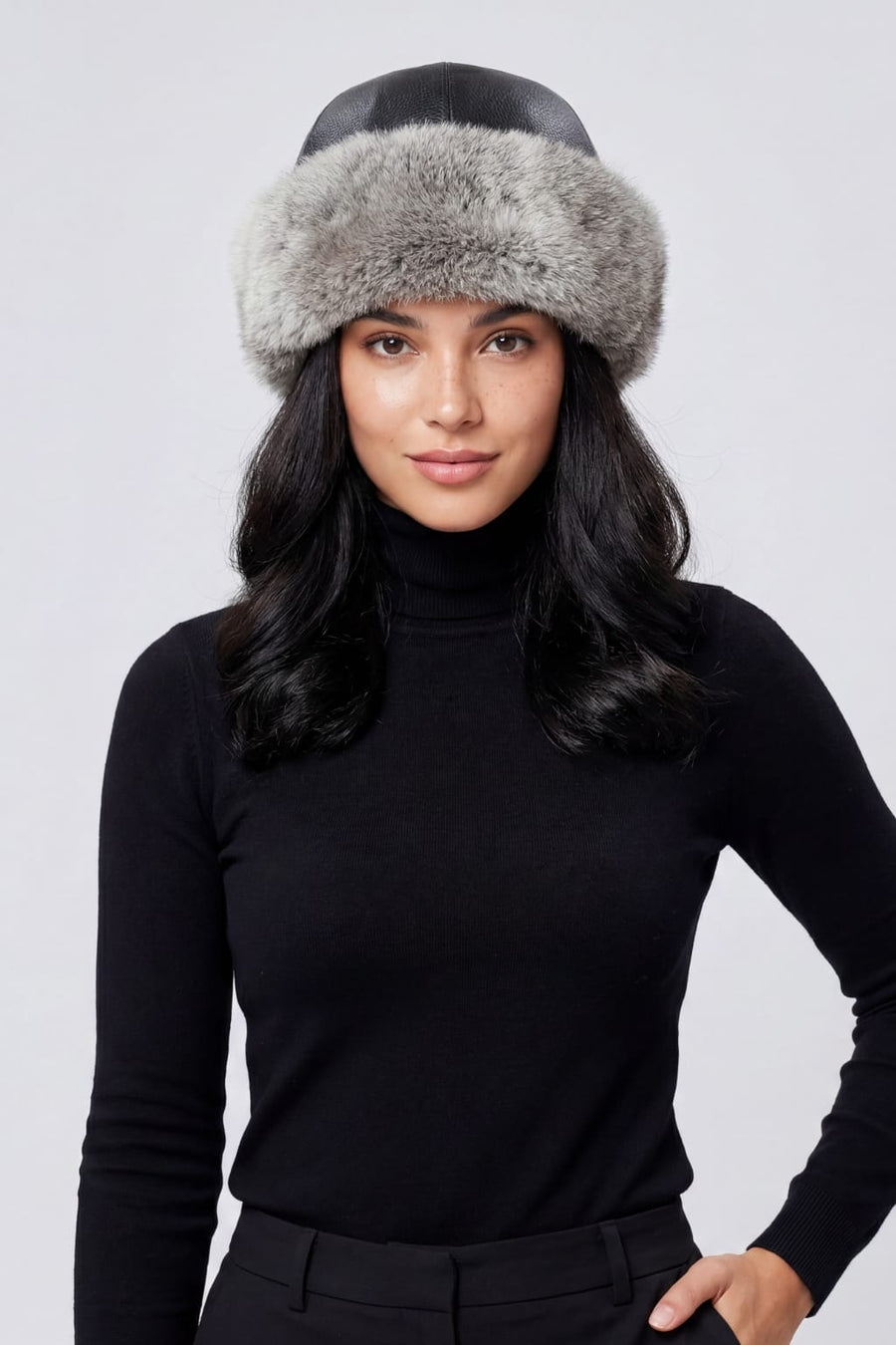 Toque fourrure gris Héritage fourrure