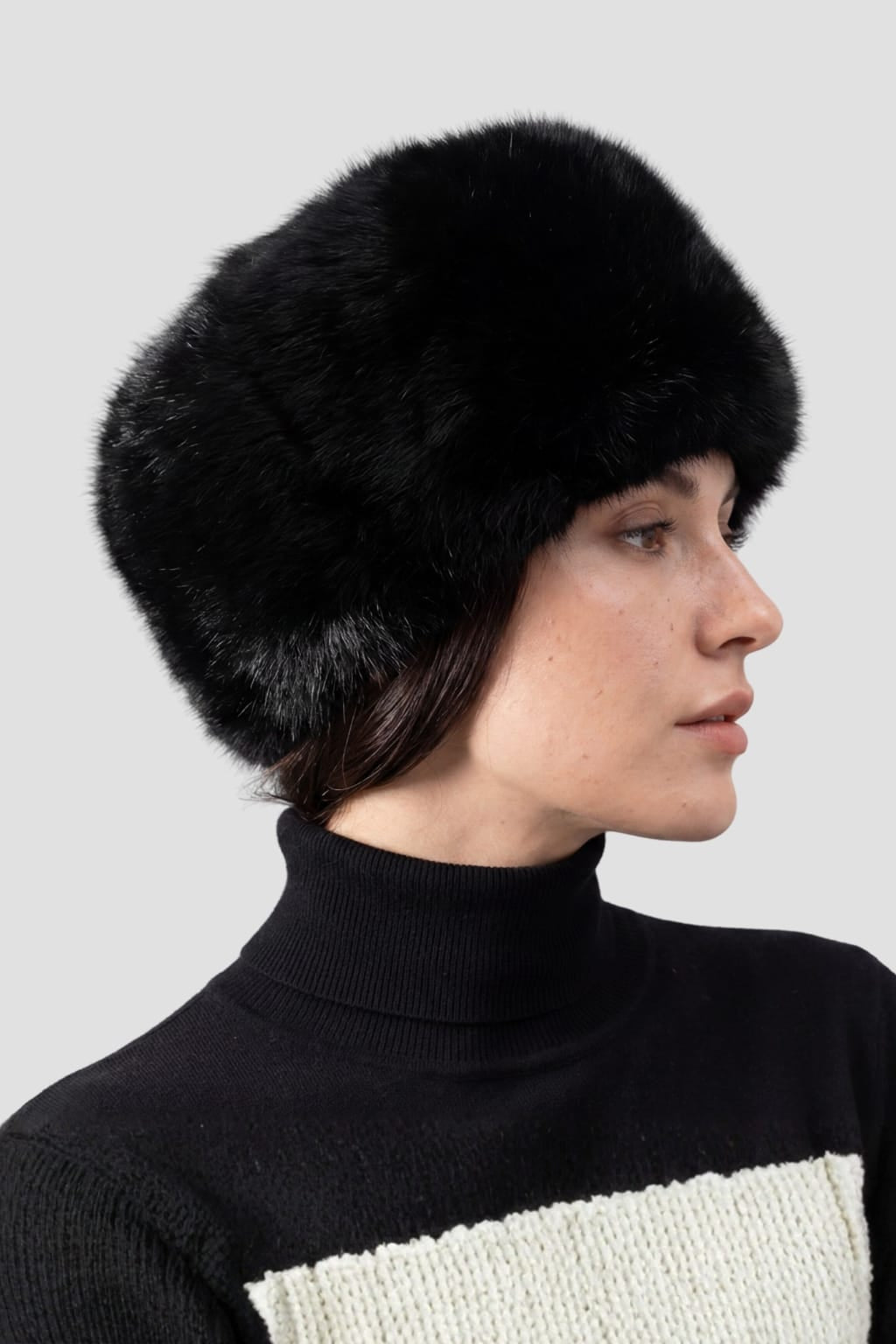 Toque fourrure noir Héritage fourrure