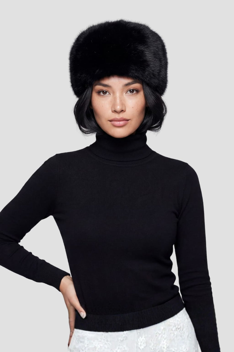 Toque fourrure noir Héritage fourrure