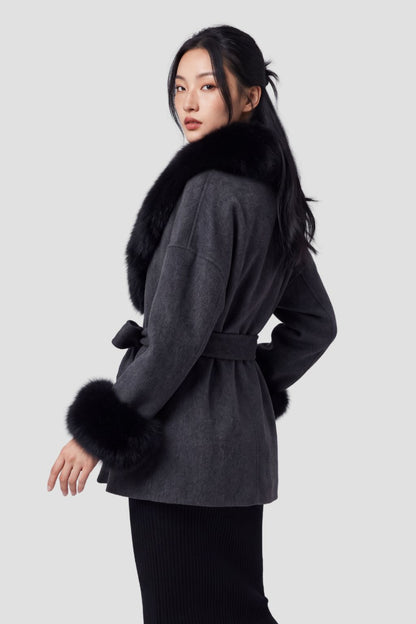 Veste cachemire fourrure femme Héritage fourrure