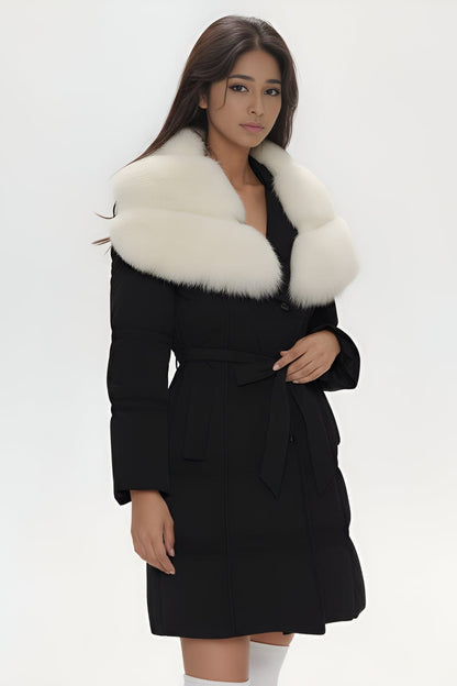 Veste col en fourrure blanc Héritage fourrure