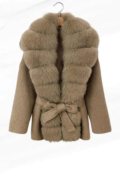 Veste col en fourrure marron Héritage fourrure