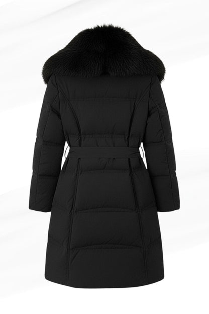 Veste col en fourrure noire Héritage fourrure