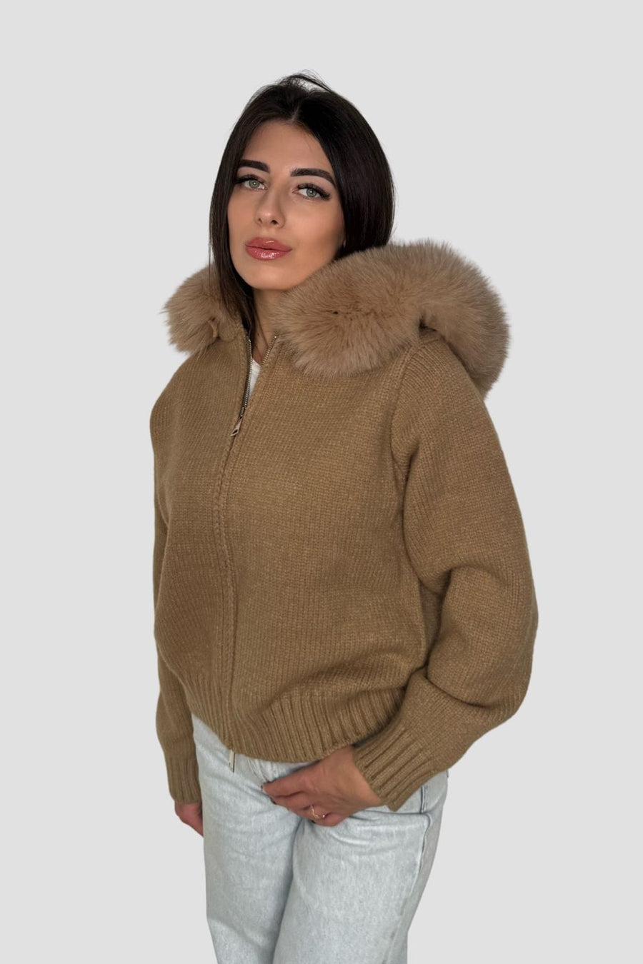 Veste en laine à fourrure femme Héritage fourrure