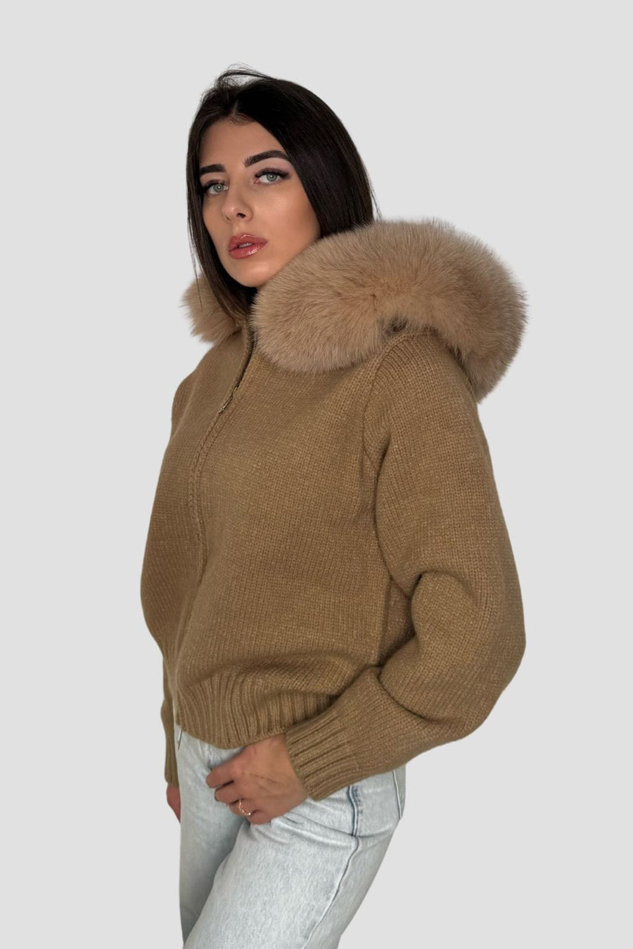 Veste en laine à fourrure femme Héritage fourrure