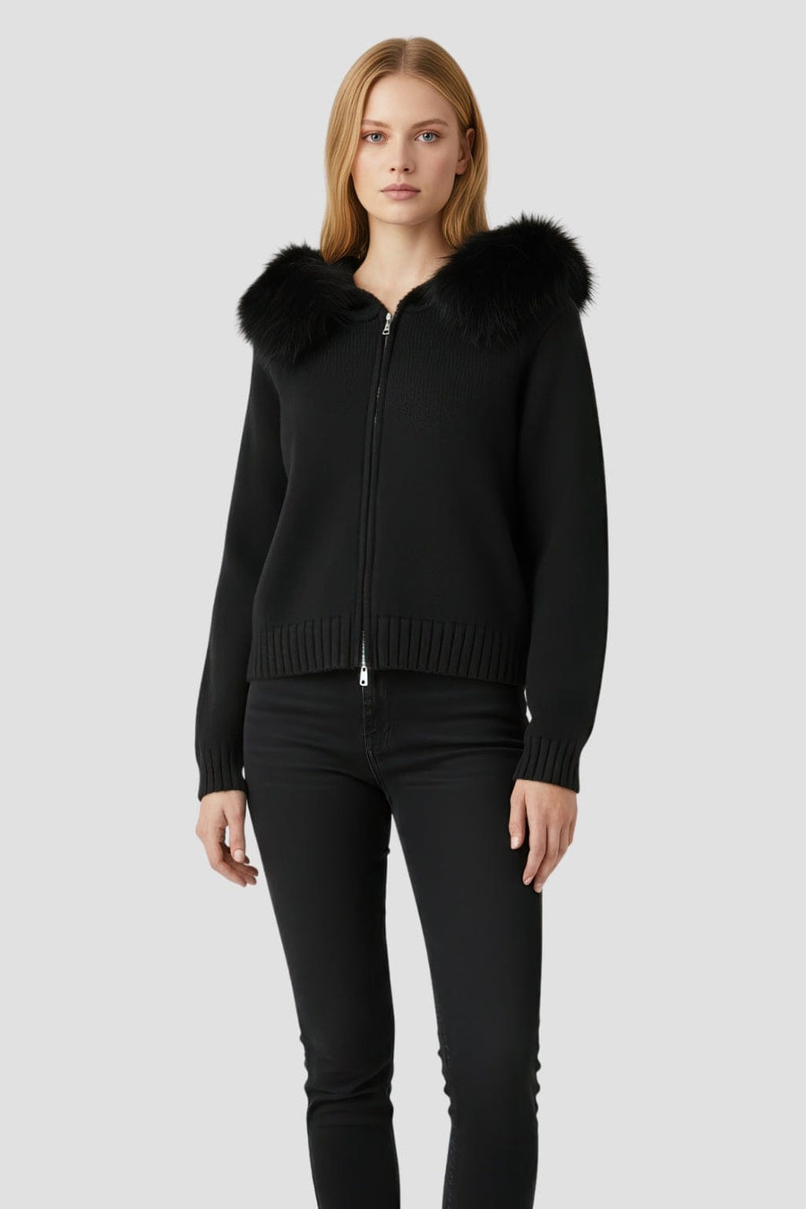 Veste en laine à fourrure femme Héritage fourrure