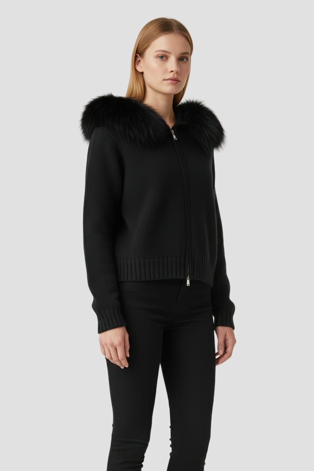 Veste en laine à fourrure femme Héritage fourrure
