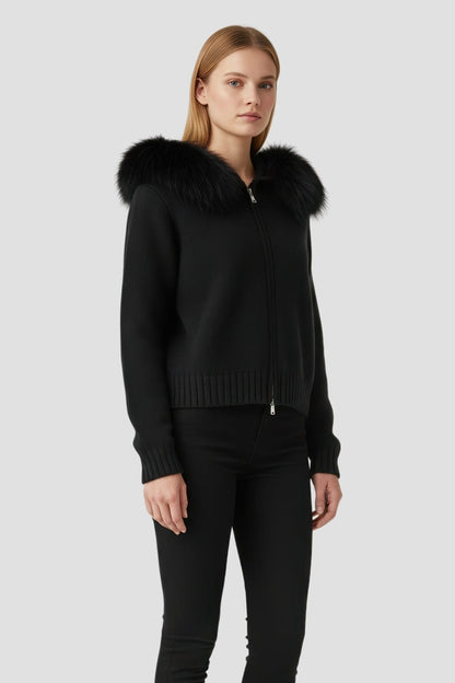 Veste en laine à fourrure femme Héritage fourrure