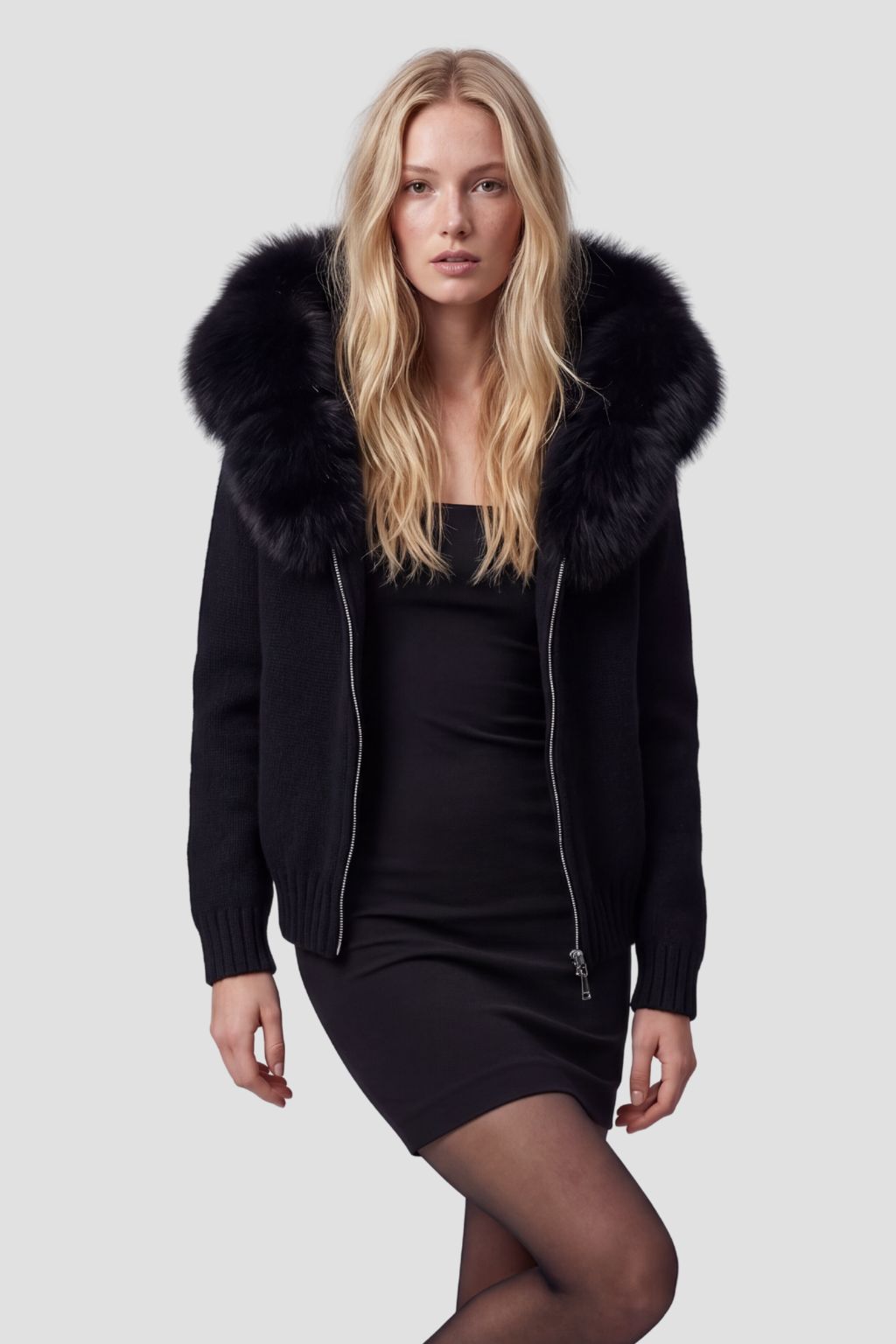 Veste en laine à fourrure femme Héritage fourrure