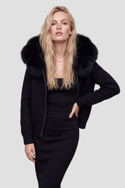 Veste en laine à fourrure femme Héritage fourrure