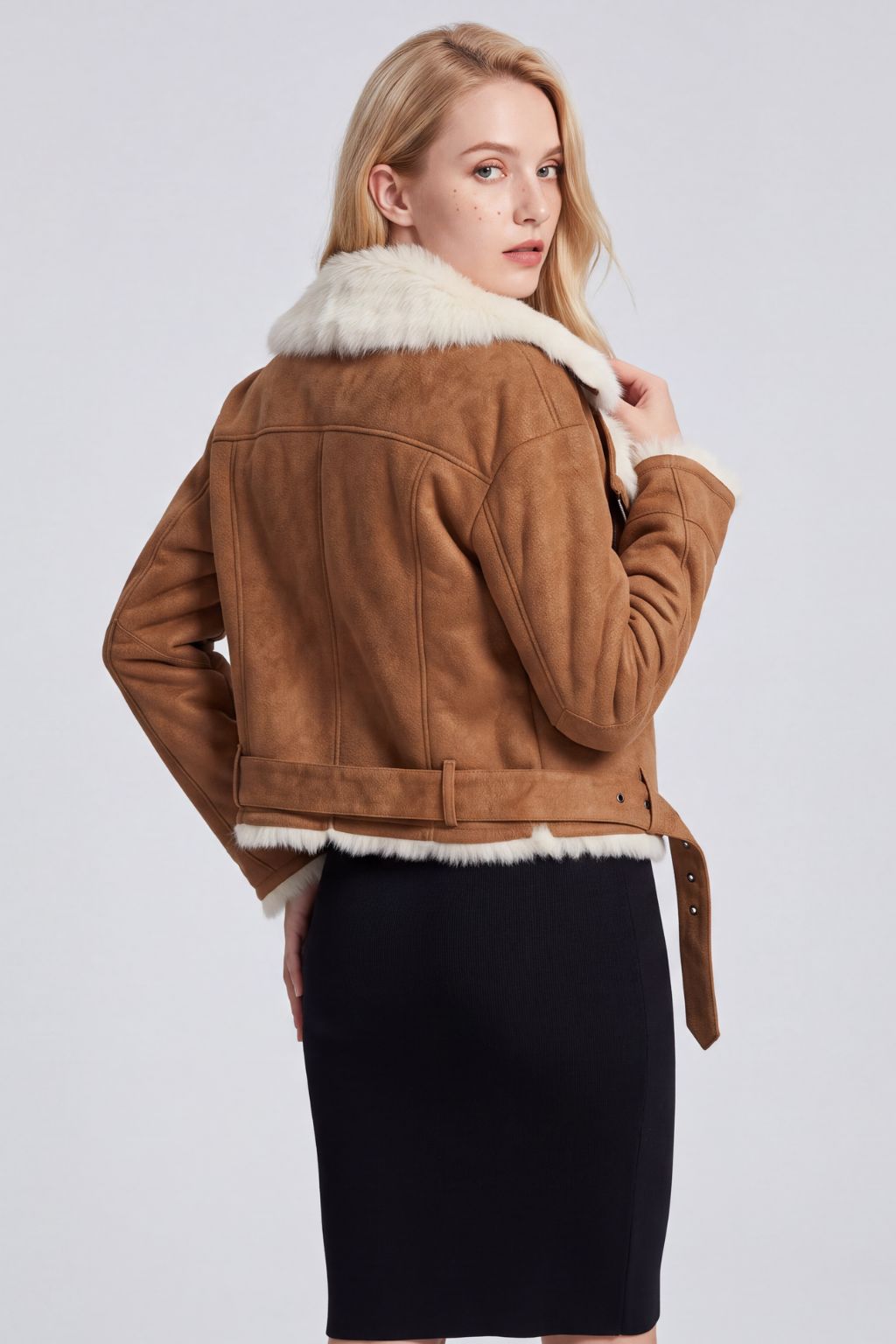 Veste fourrure daim femme Héritage fourrure