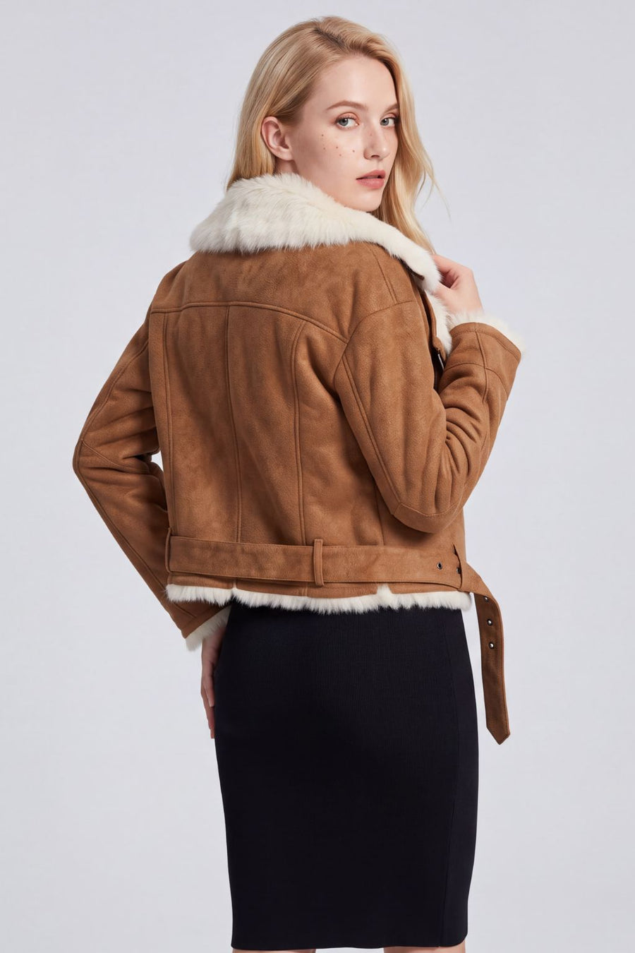Veste fourrure daim femme Héritage fourrure