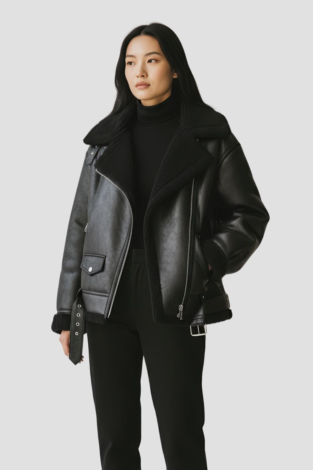 Veste fourrure femme aviateur Héritage fourrure