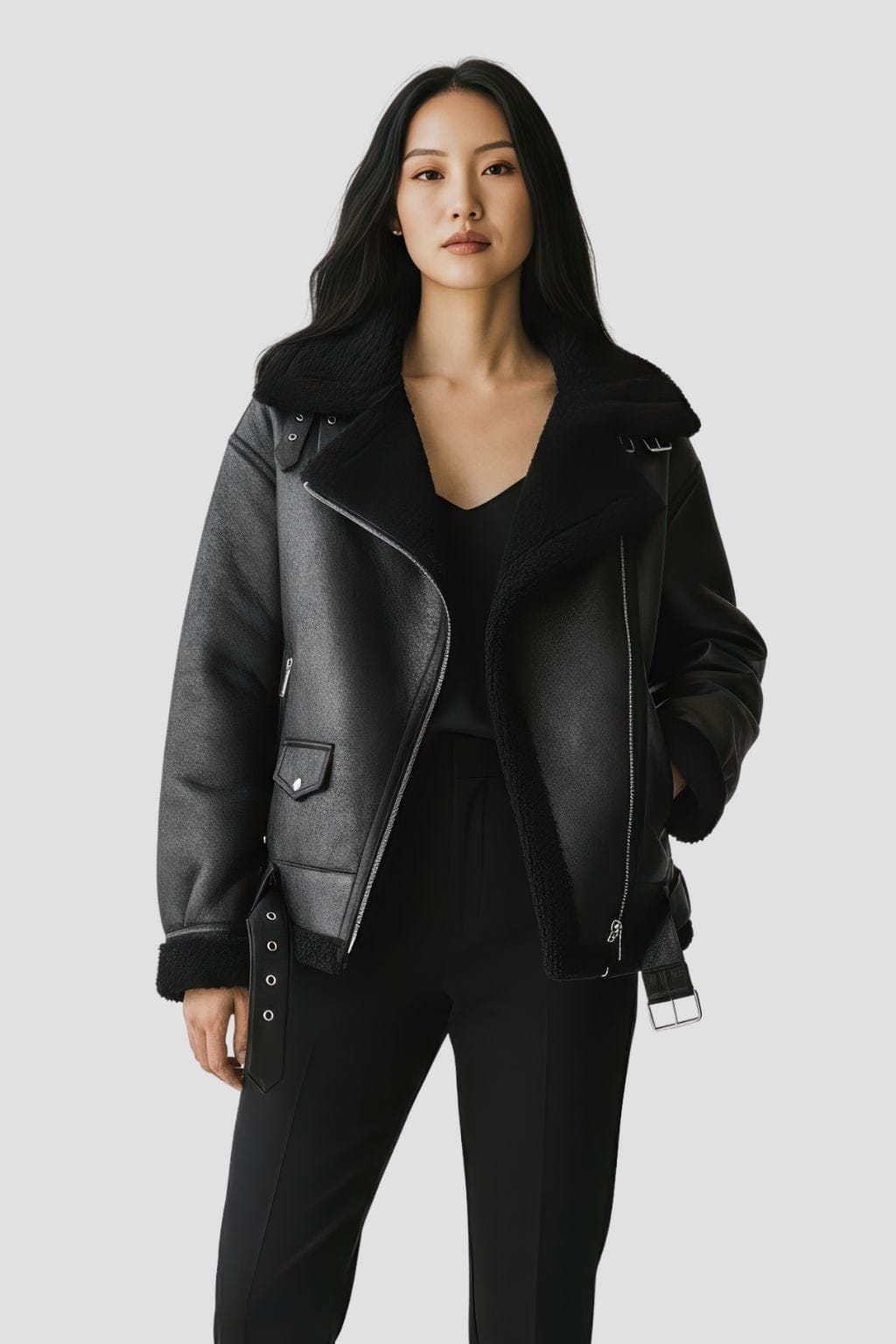 Veste fourrure femme aviateur Héritage fourrure