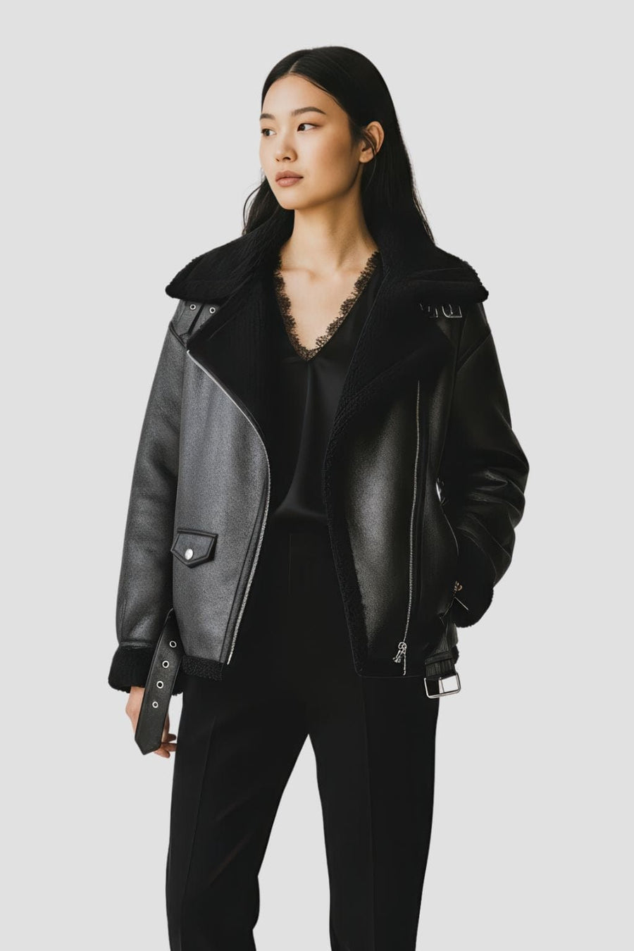 Veste fourrure femme aviateur Héritage fourrure