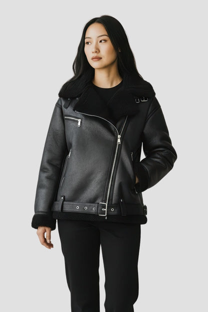 Veste fourrure femme aviateur Héritage fourrure