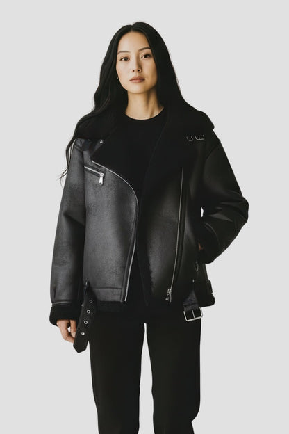 Veste fourrure femme aviateur Héritage fourrure