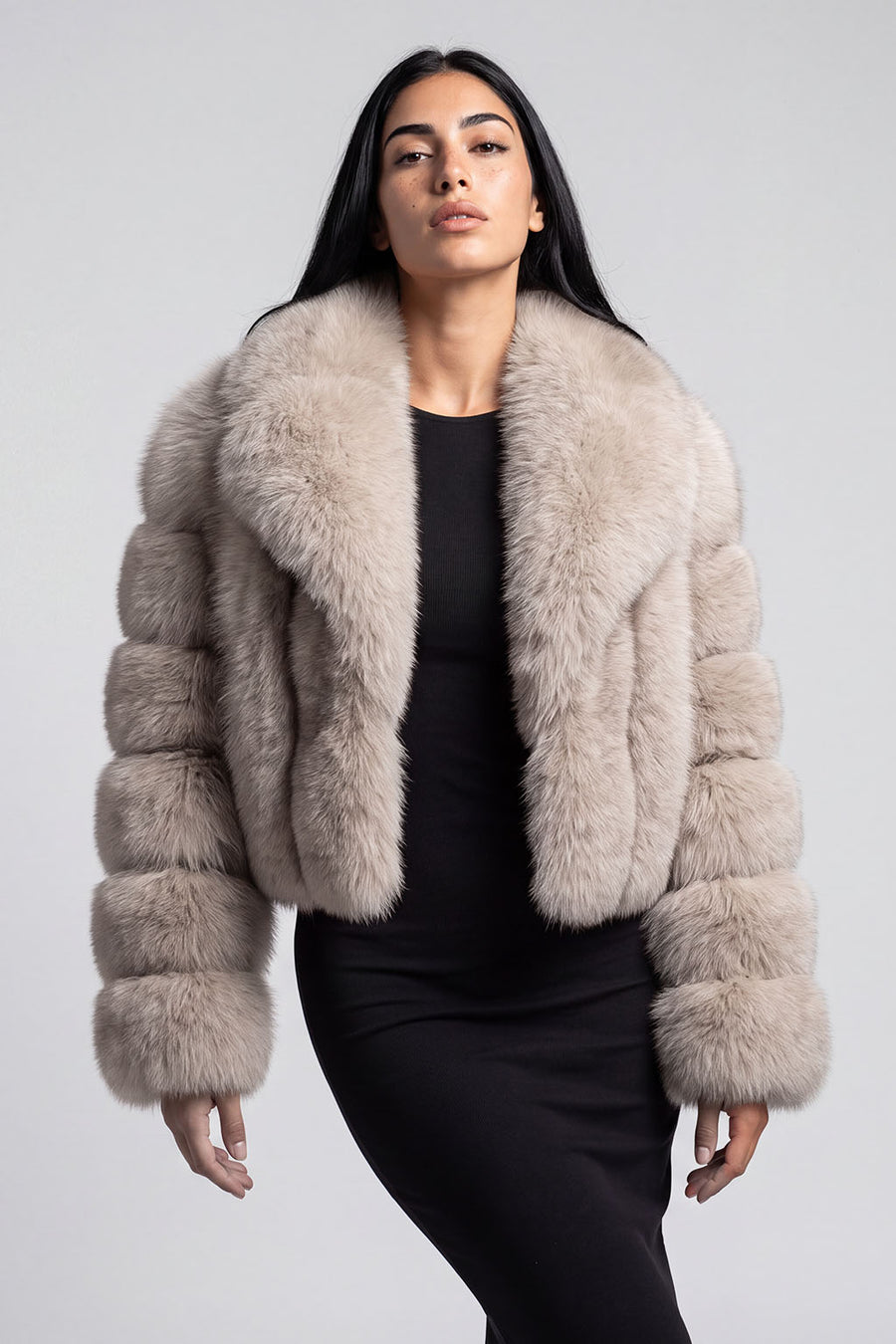 Veste fourrure femme beige Héritage fourrure