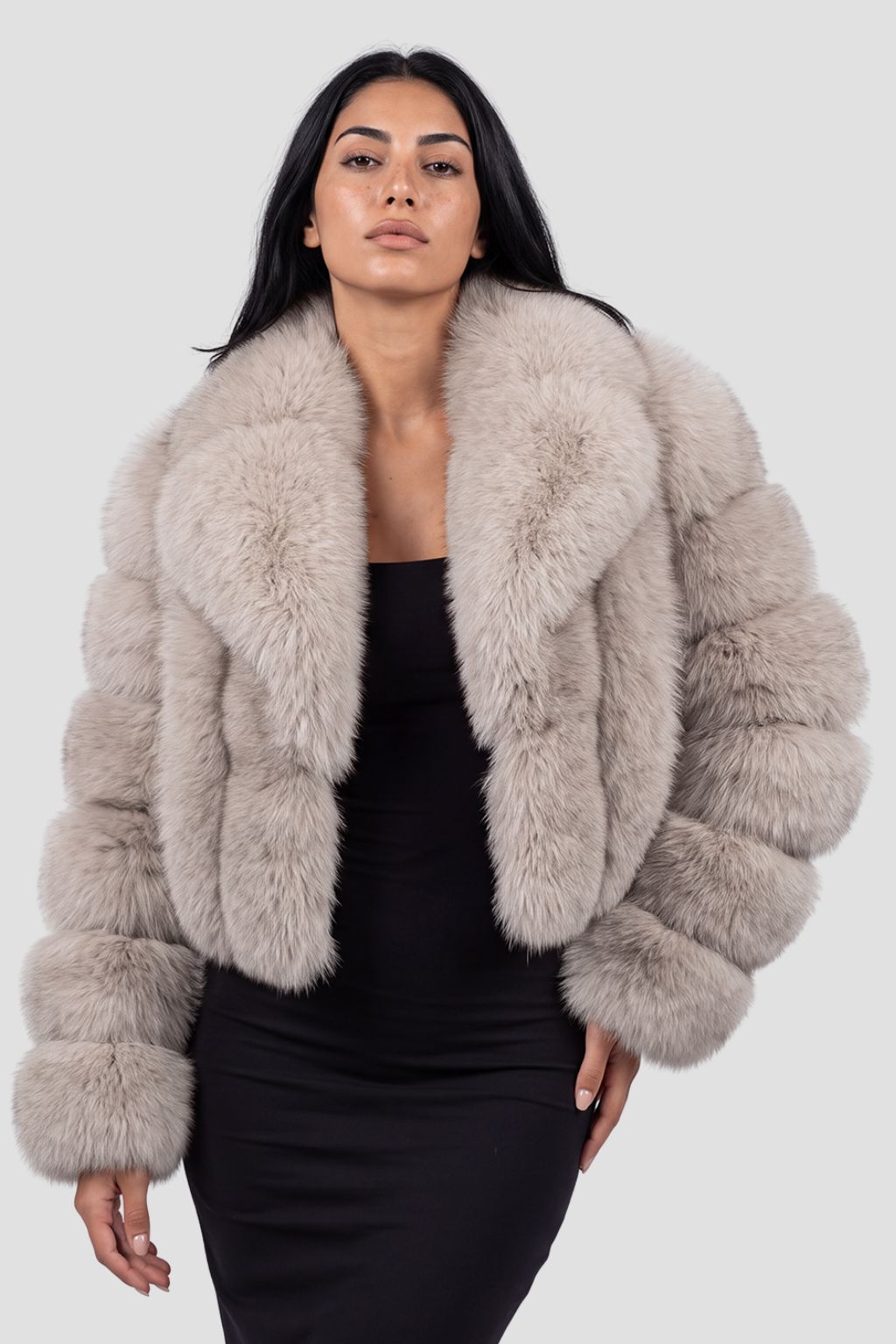 Veste fourrure femme beige Héritage fourrure