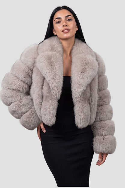 Veste fourrure femme beige Héritage fourrure