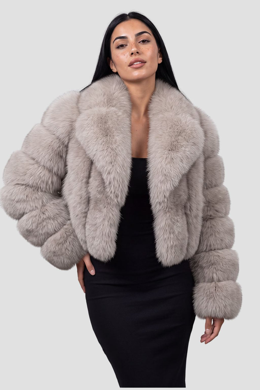 Veste fourrure femme beige Héritage fourrure