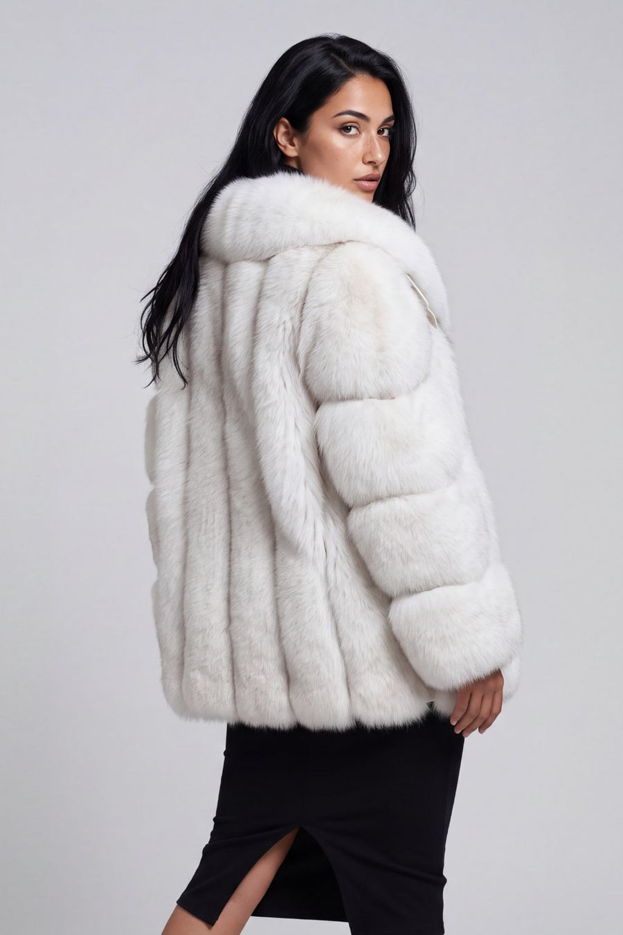 Veste fourrure femme blanc Héritage fourrure
