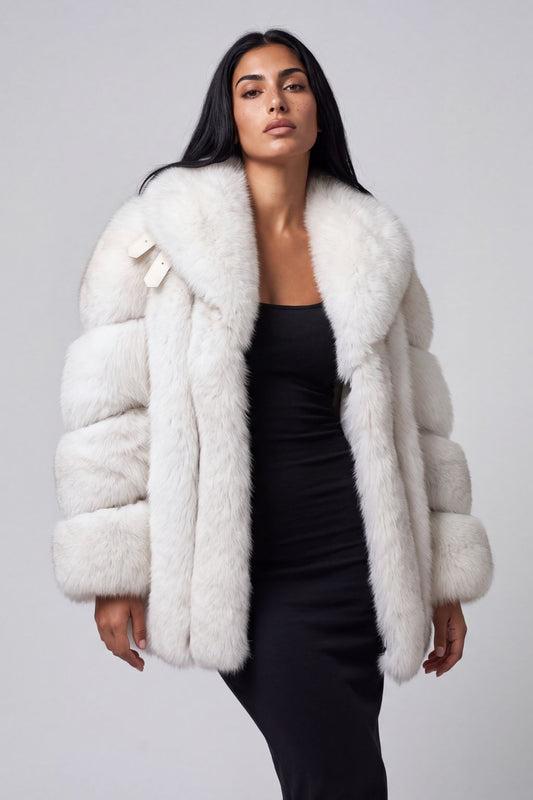 Veste fourrure femme blanc Héritage fourrure