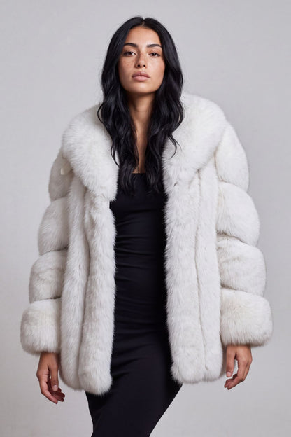 Veste fourrure femme blanc Héritage fourrure