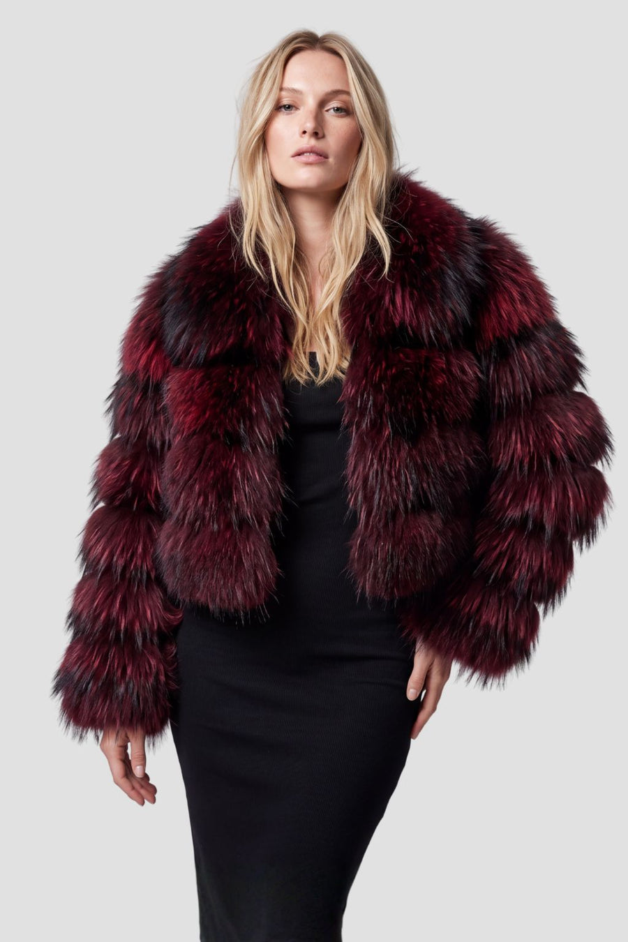 Veste fourrure femme bordeaux Héritage fourrure