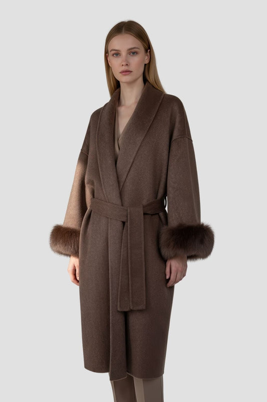 Veste fourrure femme brune Héritage fourrure