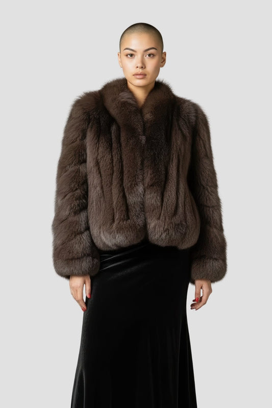 Veste fourrure femme brune Héritage fourrure