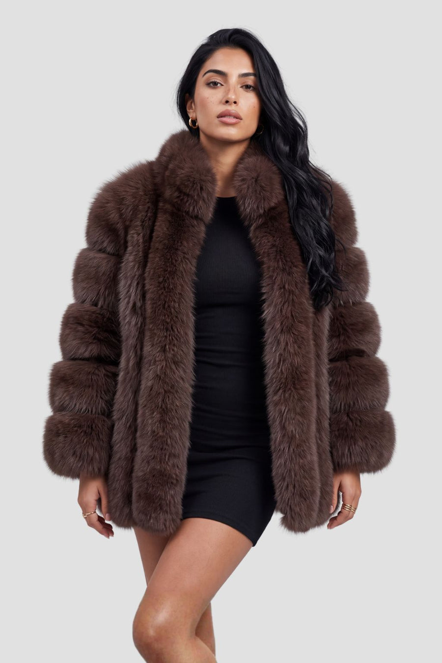 Veste fourrure femme brune Héritage fourrure