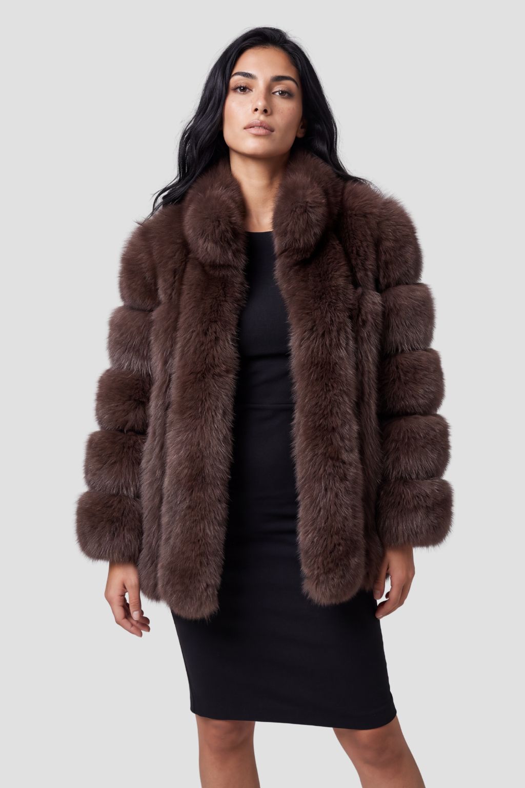 Veste fourrure femme brune Héritage fourrure