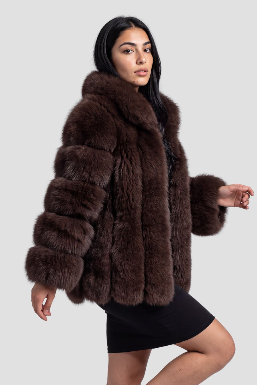 Veste fourrure femme brune Héritage fourrure